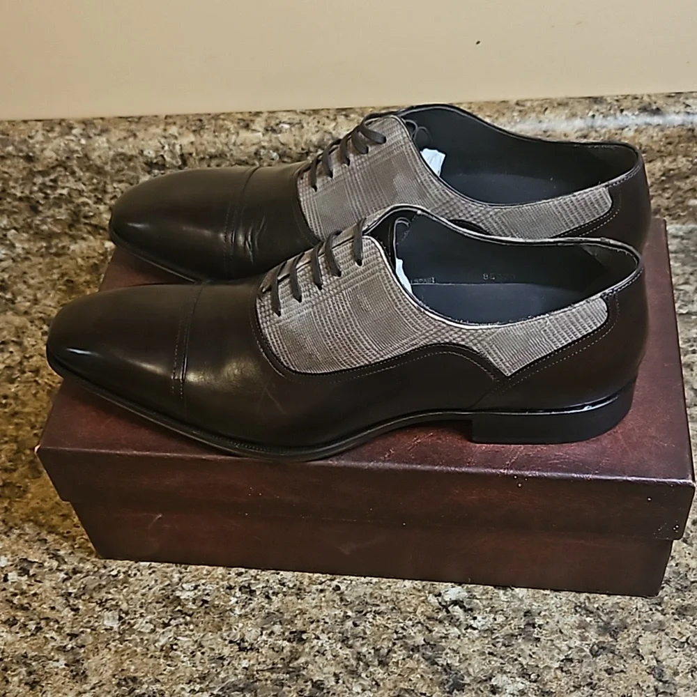 New Men Size 10.5 Mezlan Brown and Tan Shoes - Picture 4 of 6